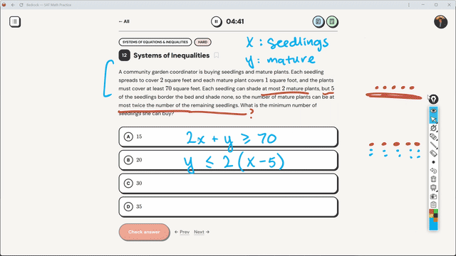 Preview of the Bedrock Pro video explanation for Systems of Inequalities