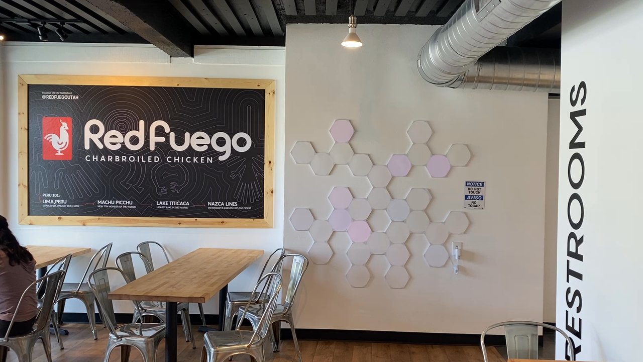 Red Fuego - Cool lights on the wall. - Peruvian Near Me - Provo, Utah