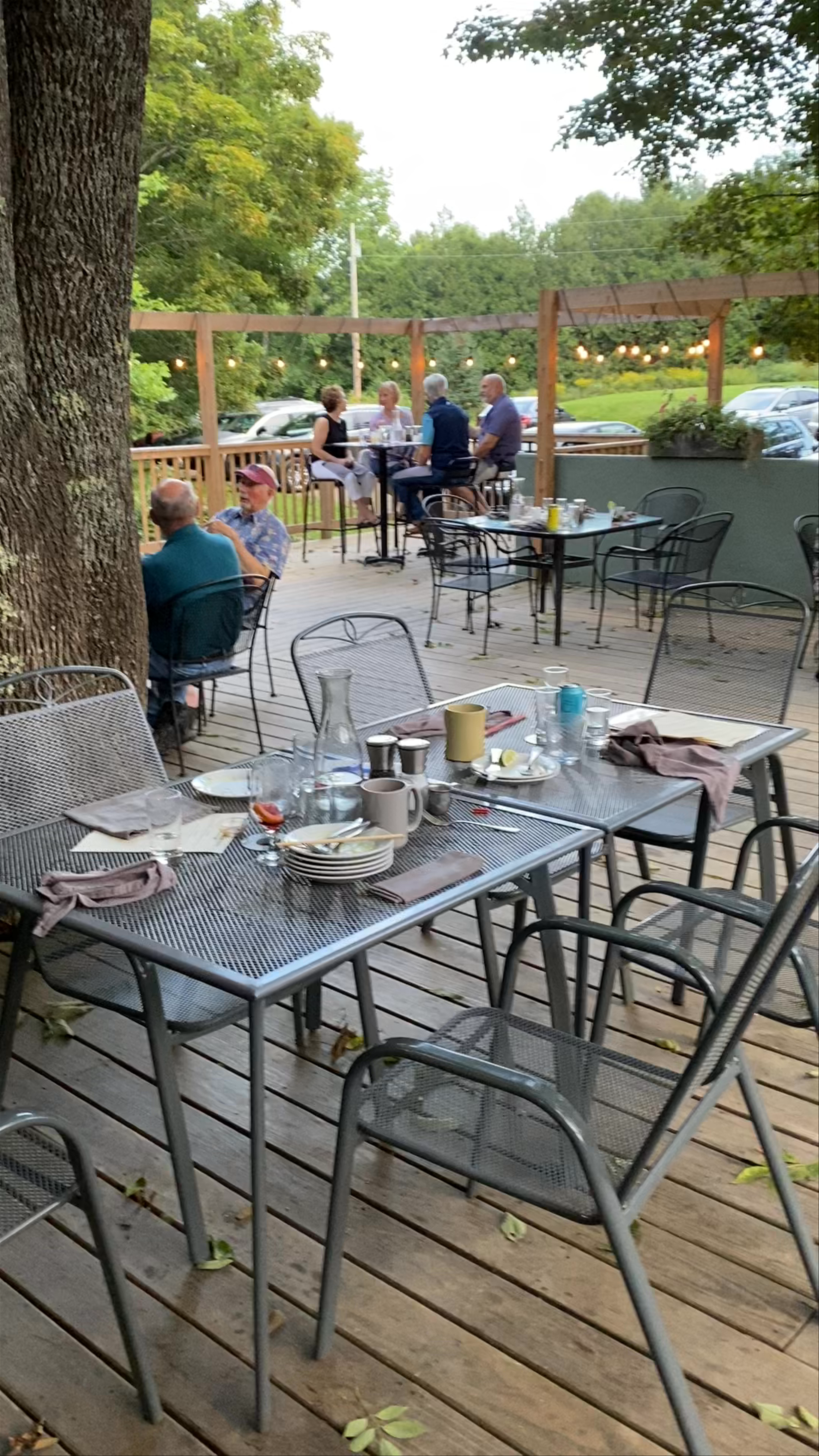 Charming Rustic Outdoor Dining at The Hoot, Northport, Maine