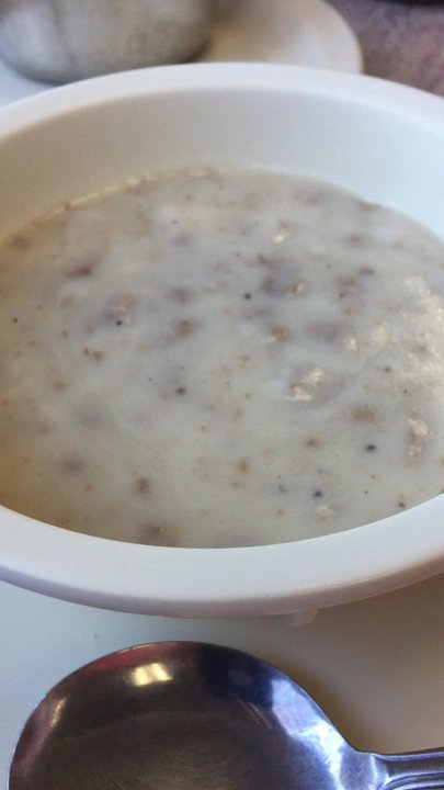 Honey Dip Donuts - Side of the sausage gravy. Not sure if it's homemade. It was just OK.  #UpCloseSavor XP - Donuts Near Me - Columbus, Ohio