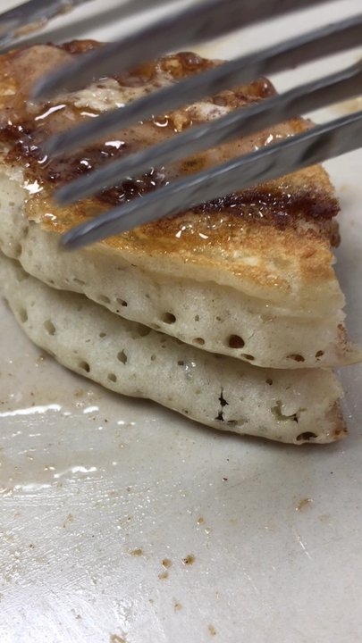 The Pancake House - More gluten is produced by over mixing. Results are chewy rather than cake like.  #UpCloseSavor XP - Breakfast & Brunch Near Me - Westerville, Ohio