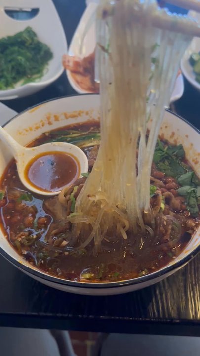 Dumpling Cafe - Hot and sour soup comes with these noodles which I assume were konjac! So good, huge portion - Dim Sum Near Me - Santa Fe, New Mexico