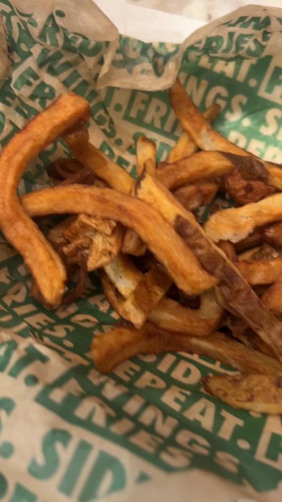 Wingstop - Why? Really...I understand it's a potato . But really? And their carrots and celery look like they are enemies!! - Chicken Wings Near Me - San Jacinto, California