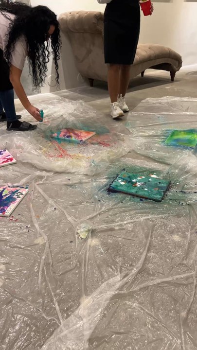 Arttherapy Cafe - We had an amazing turnout for our first south bath and healing painting party where sound influences emotion charge bar - Art Galleries Near Me - Las Vegas, Nevada