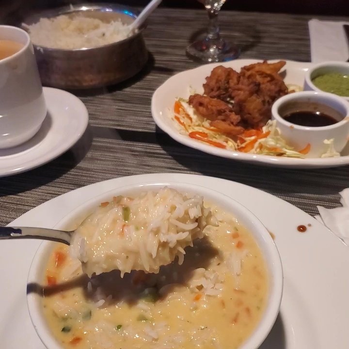 Tandoori Bites - Creamy vegetable soup. I added my basmati  rice and a little bit of tamarind for sweetness. - Indian Near Me - Bellingham, Washington
