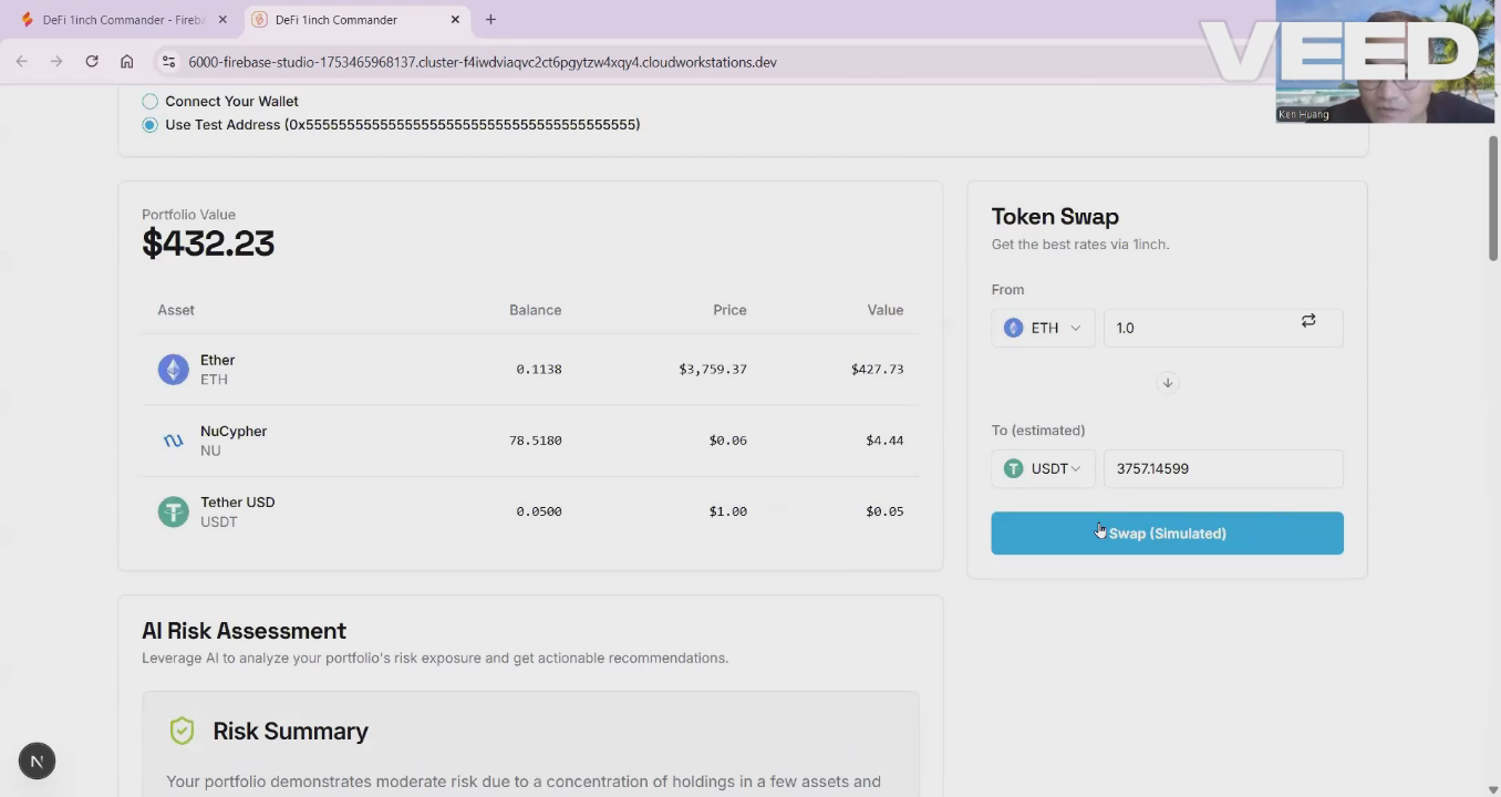 DeFi 1inch Commander video demo