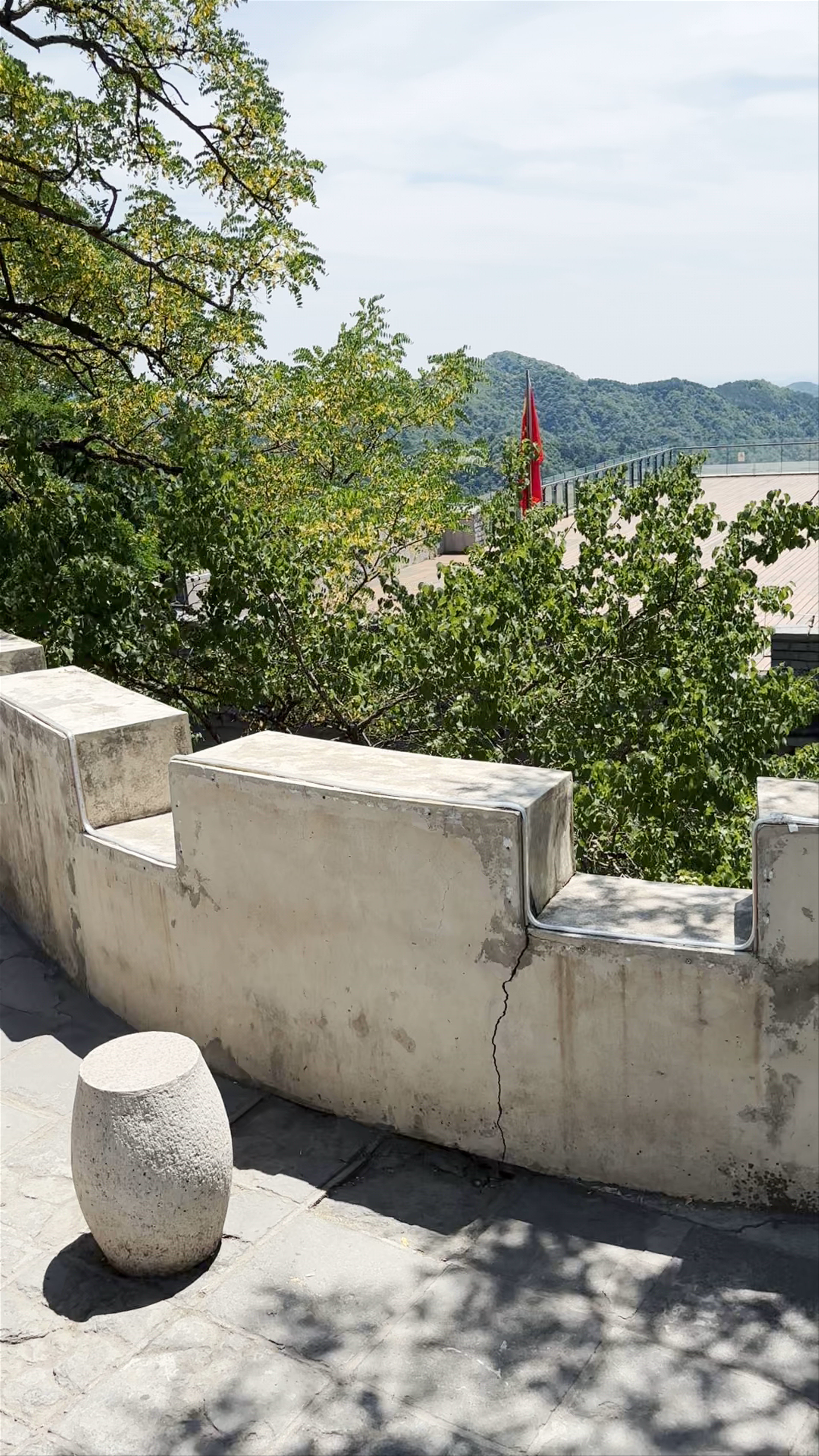 Serene Stone Terrace Overlooking the Great Wall in Huairou District, Beijing
