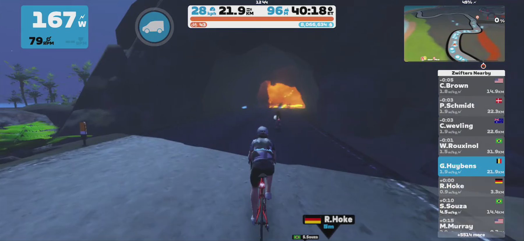 Zwift - Volcano Flat in Watopia with Miguel