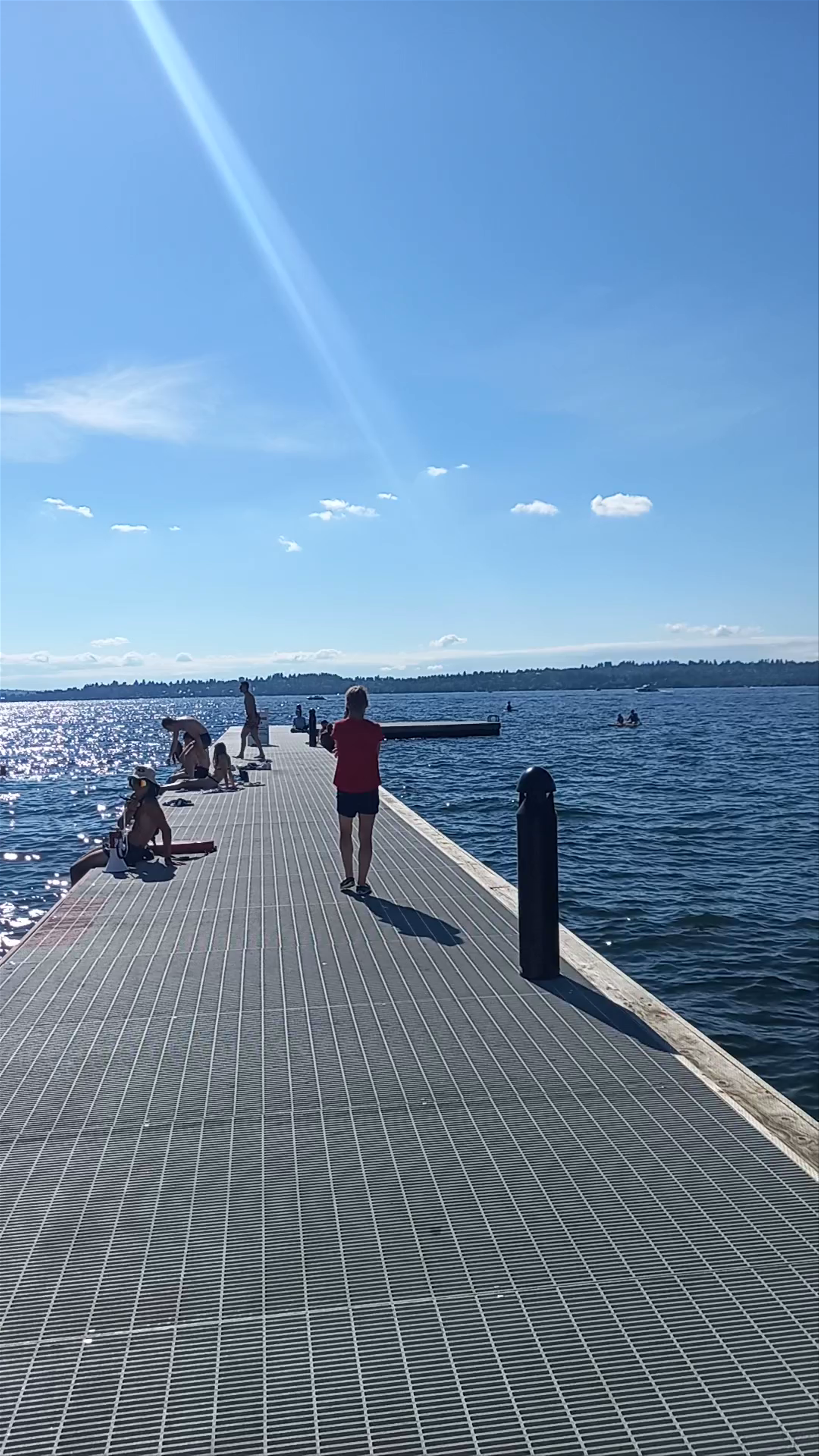 Sunny Afternoon at Houghton Beach Park Pier on Lake Washington