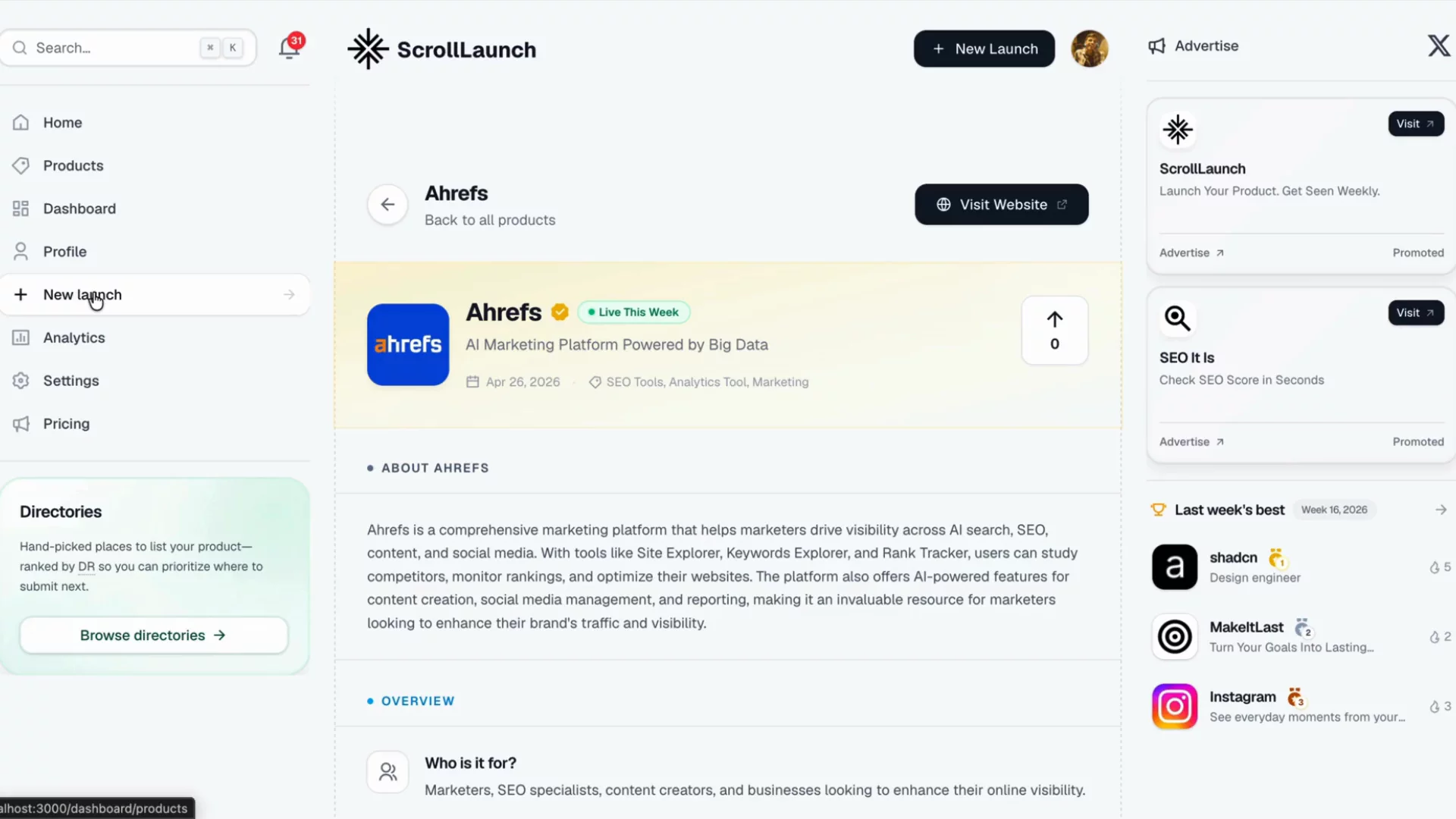 ScrollLaunch image 1