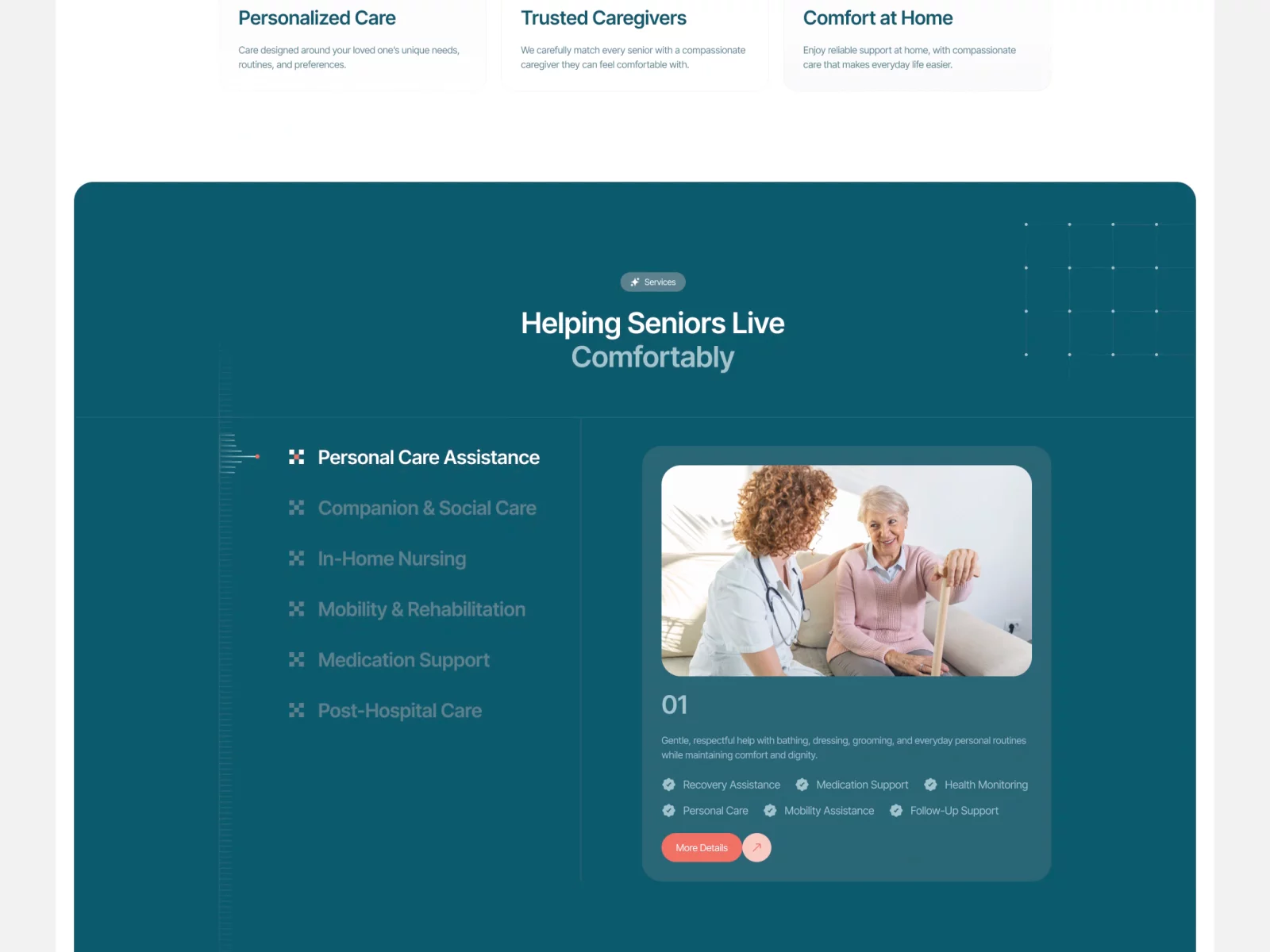 Eldora – Senior Care &amp; Home Care Framer TemplateEldora is a modern and thoughtfully designed Framer template created for senior care providers, home care agencies, caregivers, nursing services, assisted living businesses, and healthcare organizations.Perfect for:- Senior Care Agencies- Home Care Providers- Elderly Care Services- Caregiver Agencies- In-Home Nursing Services- Assisted Living Services- Personal Care Providers- Healthcare Organizations- Rehabilitation &amp; Recovery Care- Companion Care Services
