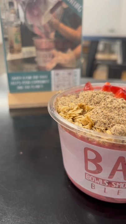 BARE Blends - Strawberry cheesecake Bowl that was on the spring specialty menu - Juice Bars & Smoothies Near Me - Albany, New York