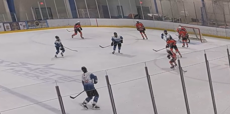 USHL Fall Classic Team MN Red vs Islander Hockey Club Sabers. Goal from the blue line.