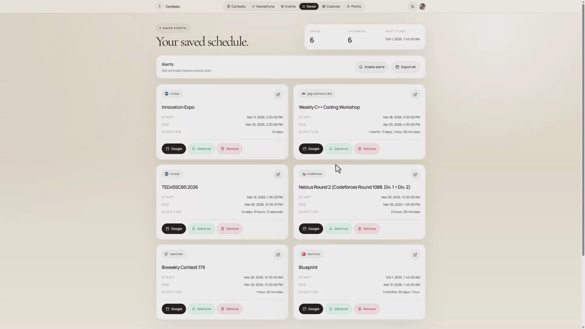 Contests: Hackathons, Events, and Profiles image 1
