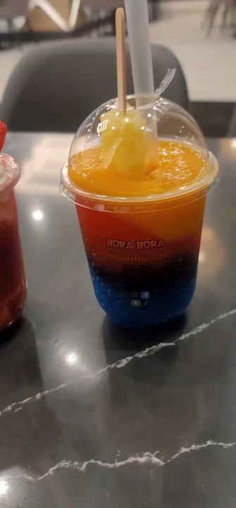Bora Bora Smoothie Cafe - Rainbow rocket and strawberry shortcake - Juice Bars & Smoothies Near Me - Dearborn, Michigan