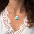 Larimar Sterling Silver Caressa Pendant Necklace Marahlago Jewelry oval Gemstone 