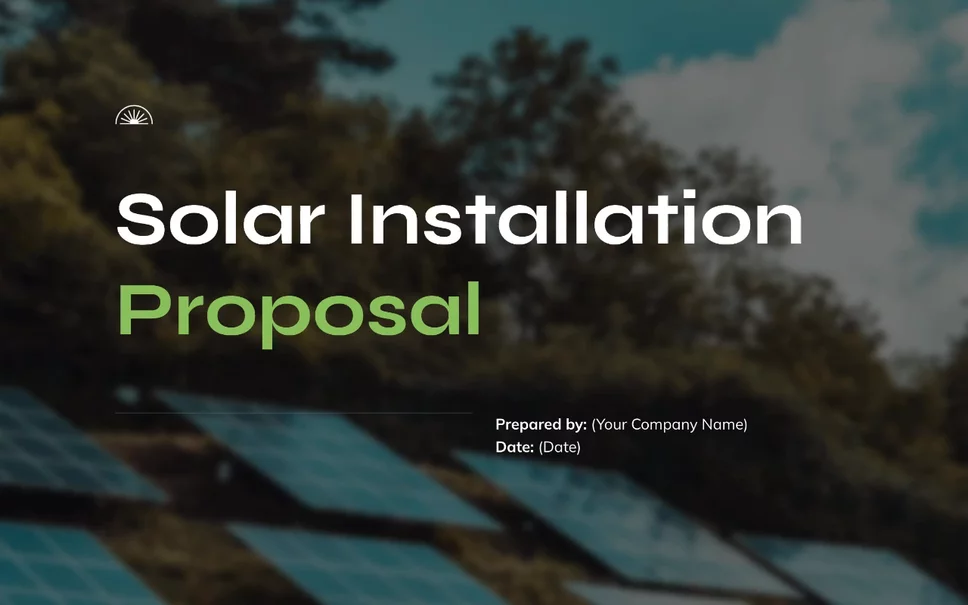 Preview of Solar Installation Proposal Template