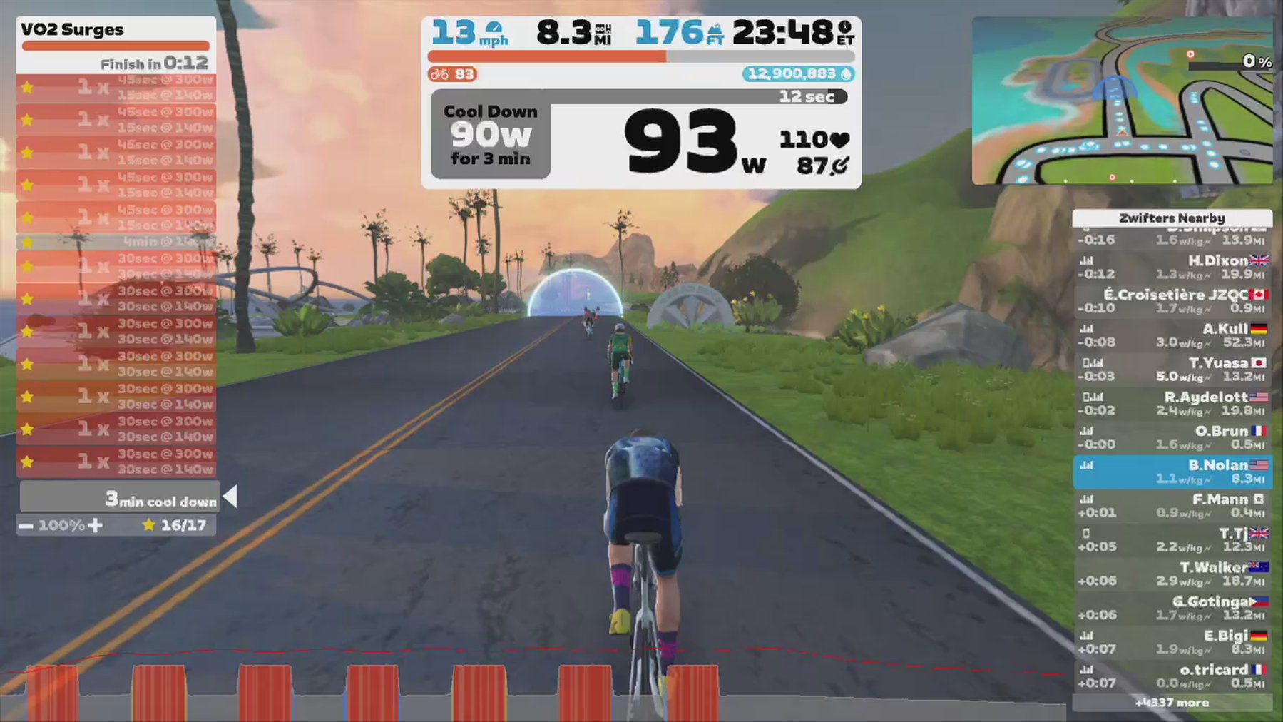 Zwift - Le Col - Training With Legends - Dame Sarah Storey - VO2 Surges in Watopia