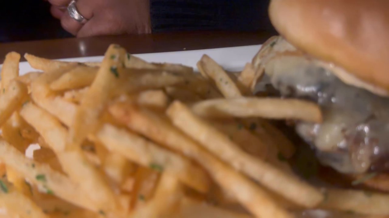 The Statler - Hubby's delicious looking burger! It's a double. He enjoyed it. - French Near Me - Detroit, Michigan