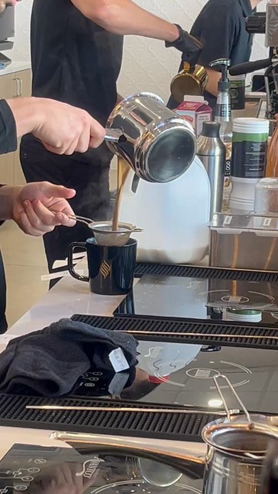 Haraz Coffee House - Preparing the coffee - Coffee & Tea Near Me - Charlotte, North Carolina