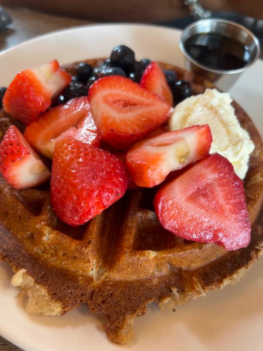 Oaks Eatery - The magnificent Sweet potatoes waffle!!!!!!!! - Breakfast & Brunch Near Me - Three Oaks, Michigan