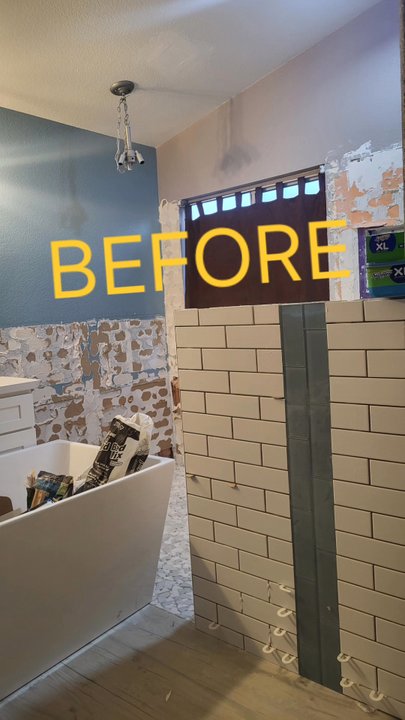 Kreate Remodels - THIS IS MY BEFORE, after another contractor destroyed my bathroom - General Contractors Near Me