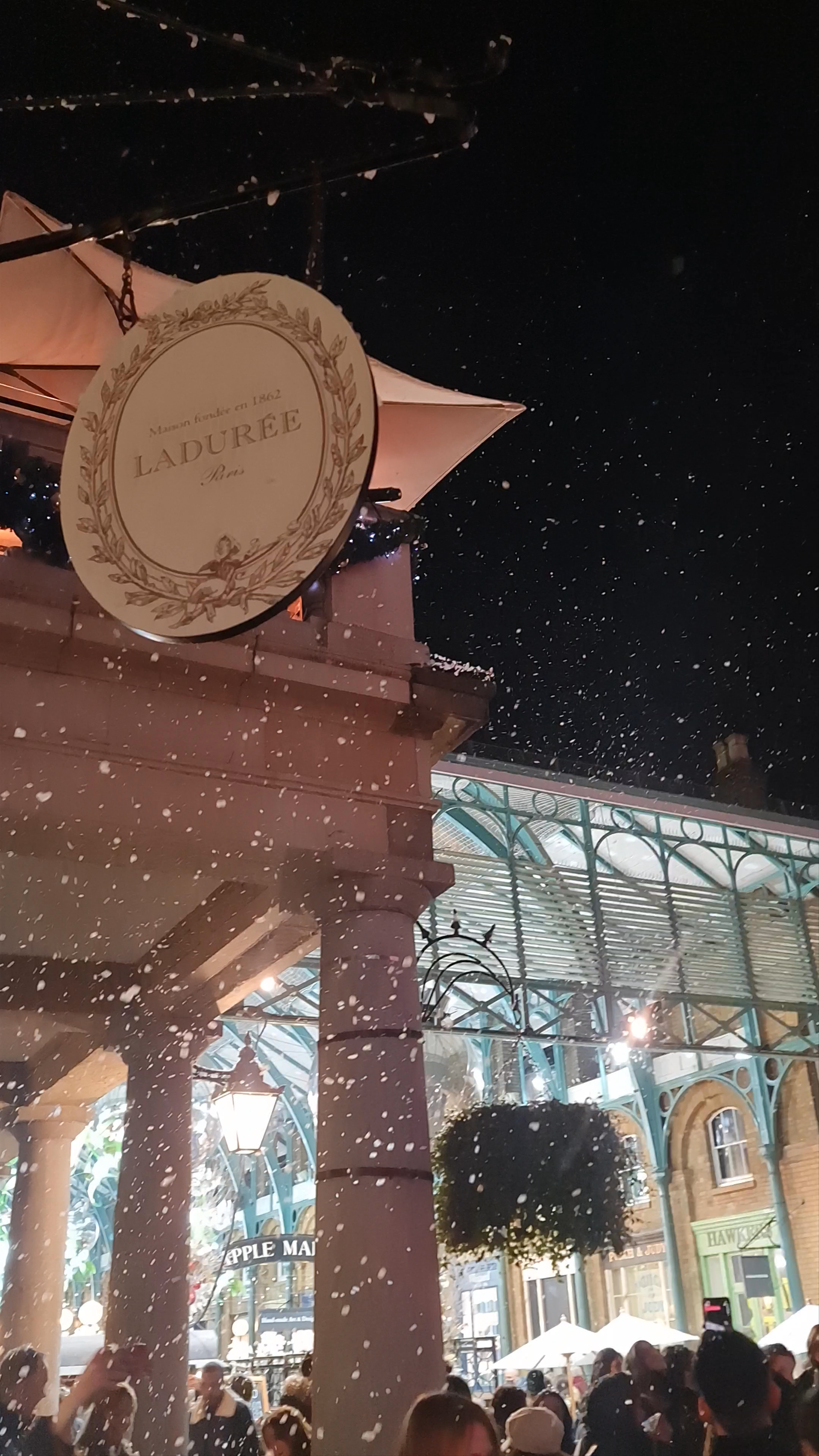 Covent Garden Christmas Magic with Snowfall and Festive Lights