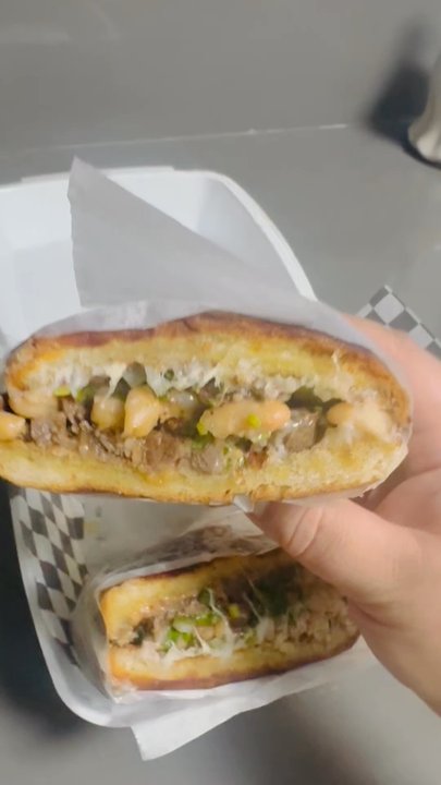 Tacos El Patron - Carne asada torta with fries, OMG so buttery soft not flaky just like a Virginia birote. - Mexican Near Me - Phoenix, Arizona