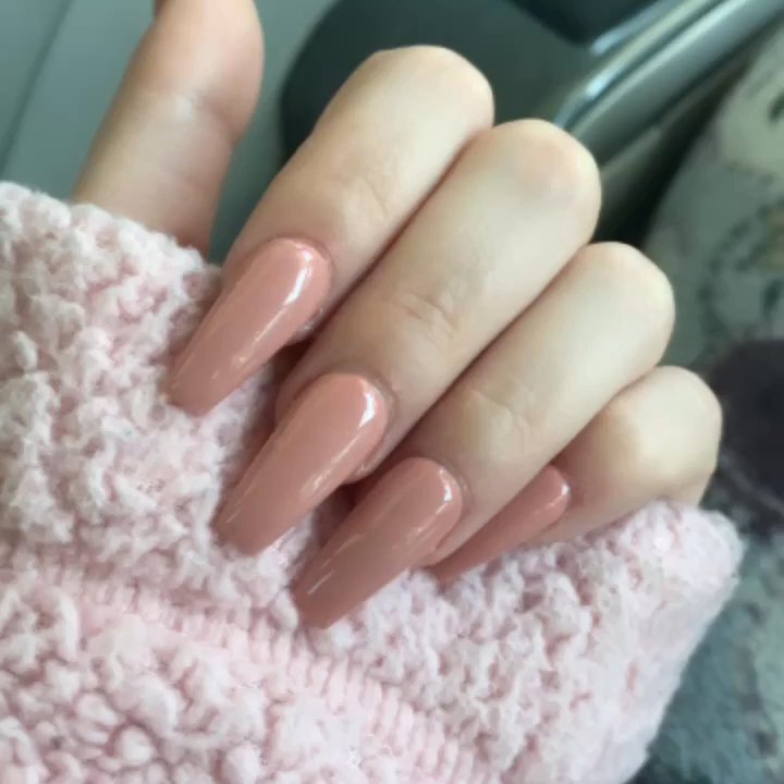 Eva Nail - Light-pink slim-coffin full set - Nail Salons Near Me - San Antonio, Texas