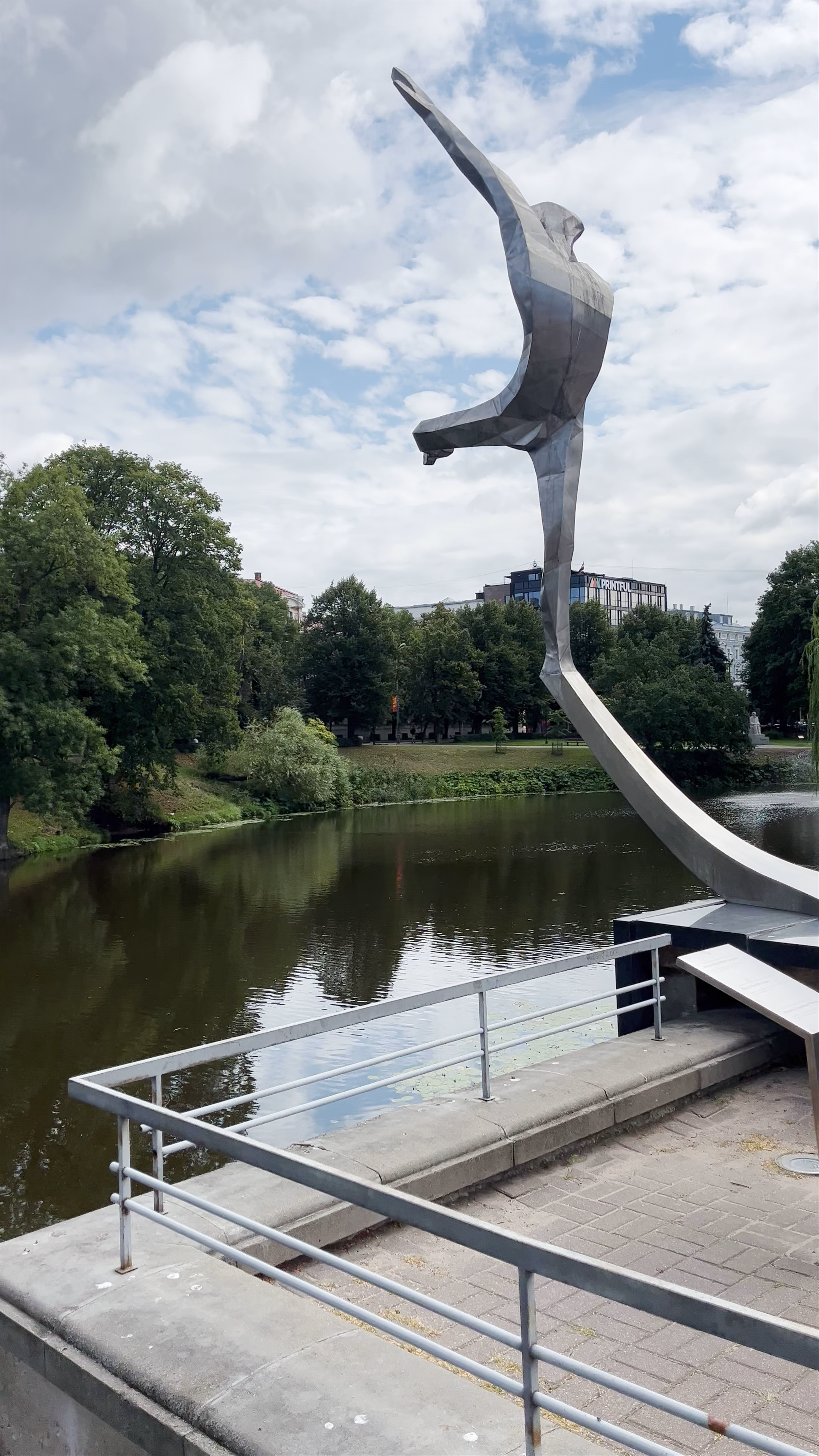 Maris Liepa Monument and Aspazijas Bulvāris in Riga, Latvia