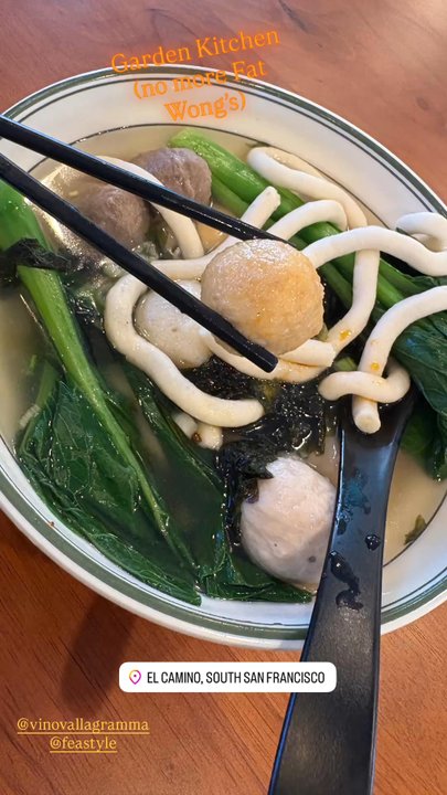 Garden Kitchen - Combination Noodle Soup (Squid Balls, Beef Balls, Pork Balls and Fish Balls) w/Fish Noodles! - Chinese Near Me - San Bruno, California