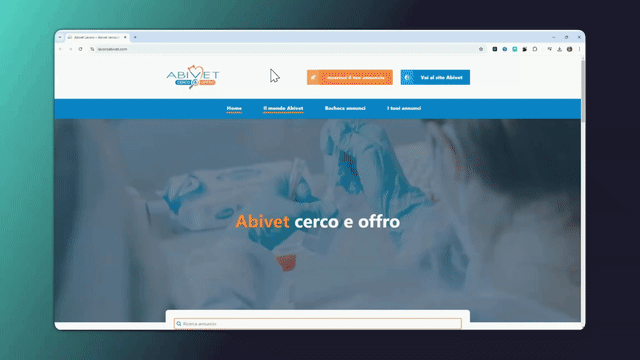 Video esperienza di navigazione sito Abivet cerco offro