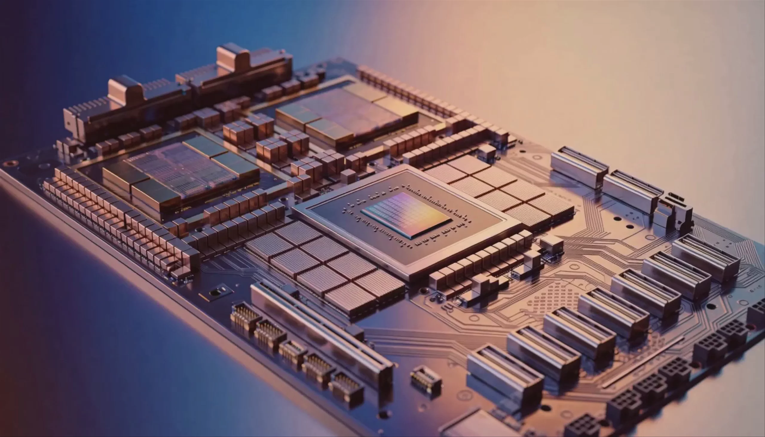 An abstract microchip architecture animation