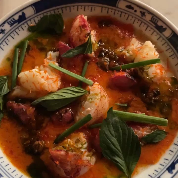 Queen's English - LOBSTER EGG CUSTARD | hirosaki turnip, thai basil, lobster bottarga - Hong Kong Style Cafe Near Me - Washington, DC, District of Columbia