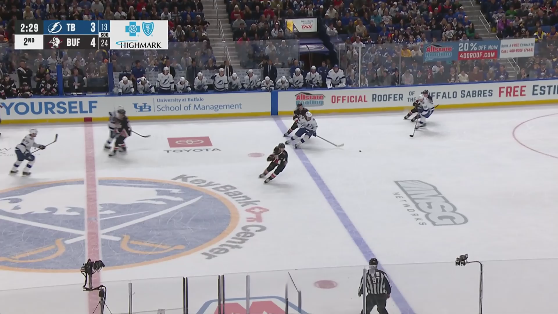 All goals from Sabers vs. Lightning — Buffalo edge Tampa Bay in 8–7 thriller · Mar 8, 2026