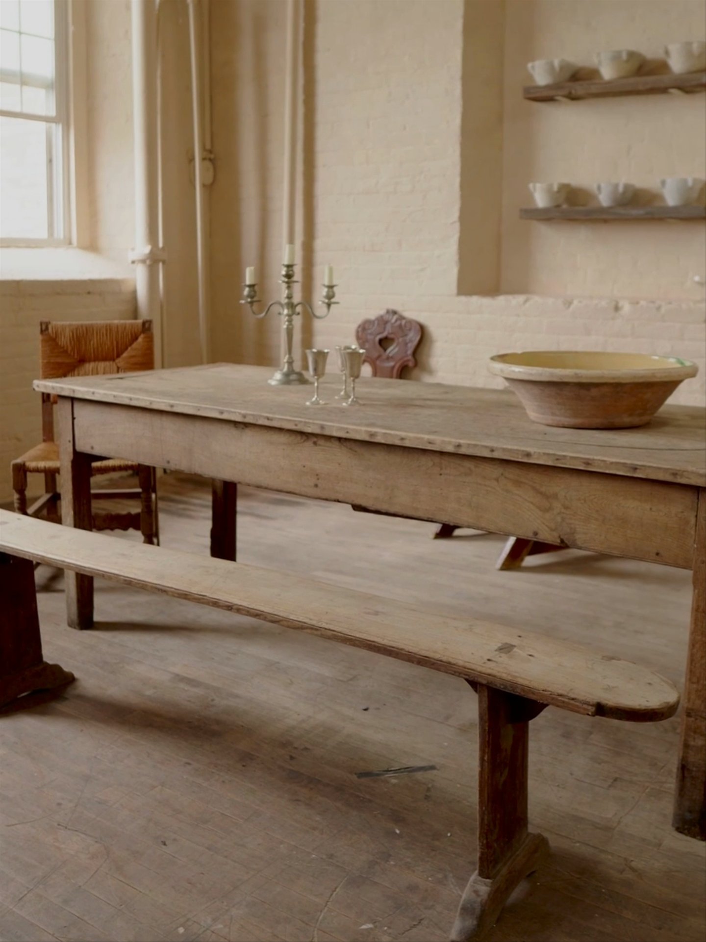 Antique French Oak Bench