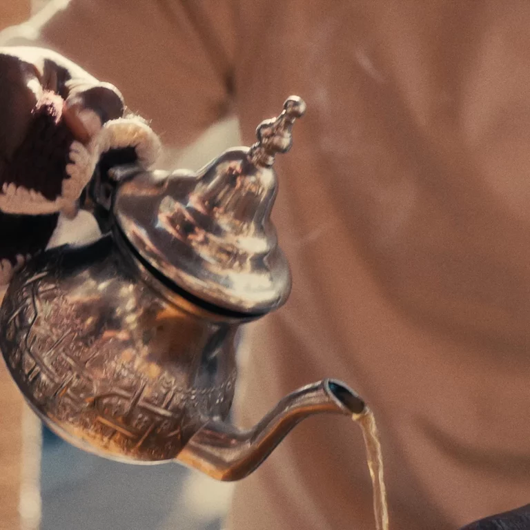 Video of serving tea in Marrakesh with fellow travelers