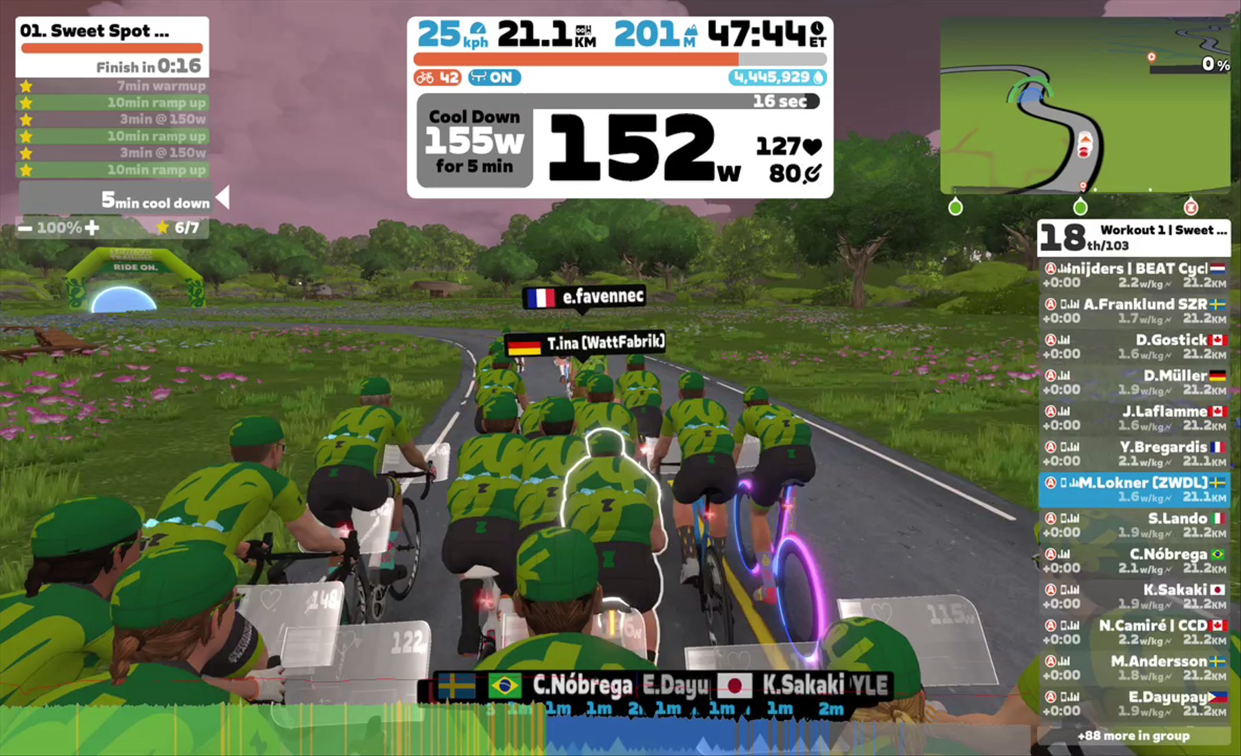 Zwift - Group Workout: Long - Sweet Spot Foundation  on Countryside Tour in Makuri Islands