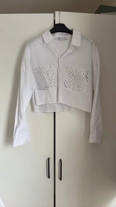 Zara white stud shirt 