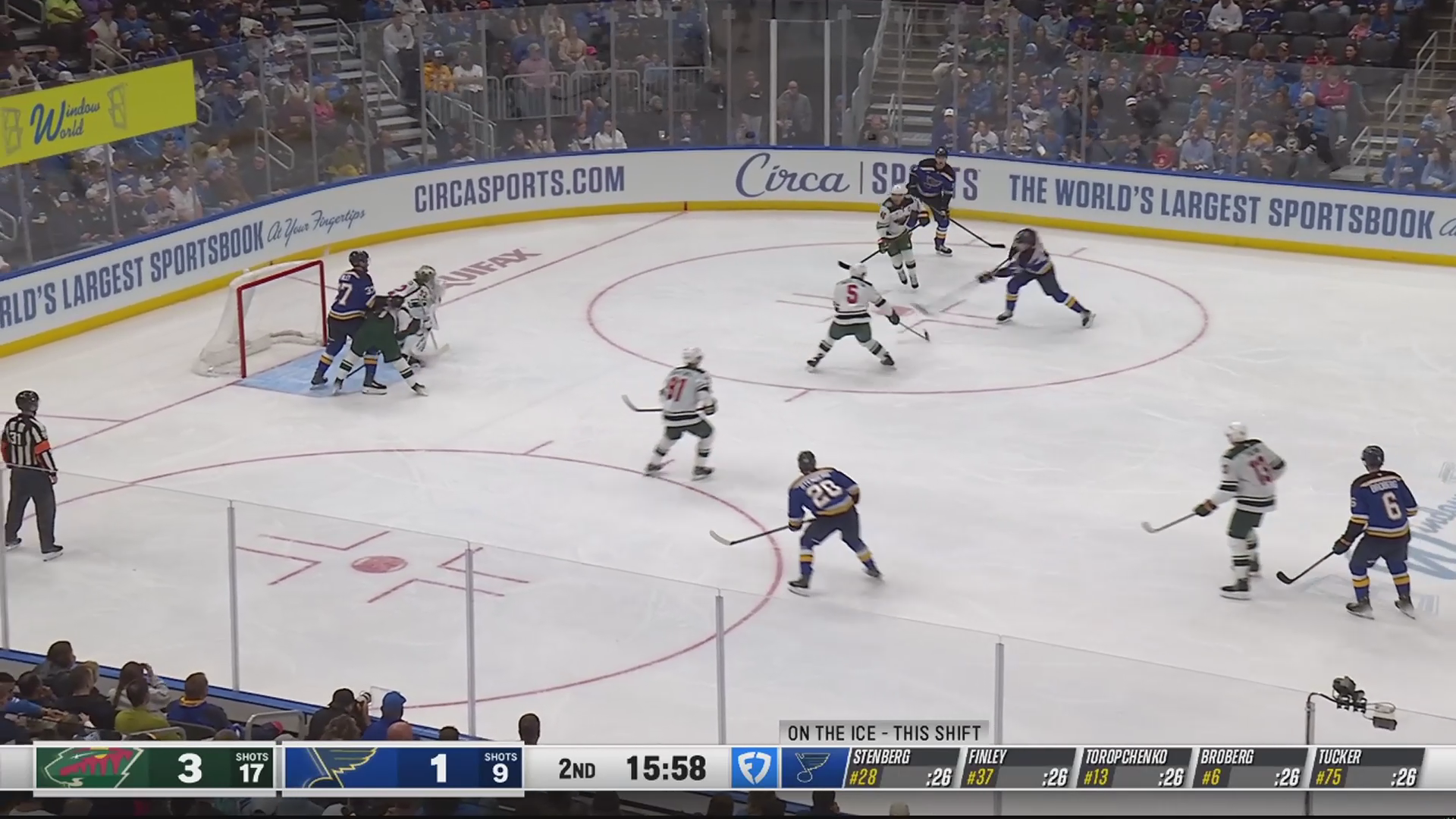 Blues Rattle Off Five Unanswered to Blow Past Wild · Apr. 13, 2026