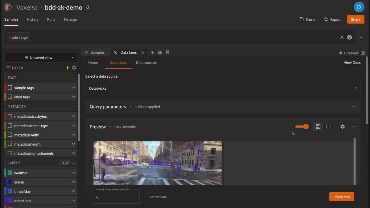 Using Voxel51 Data Lens to filter AV data for rainy crosswalks