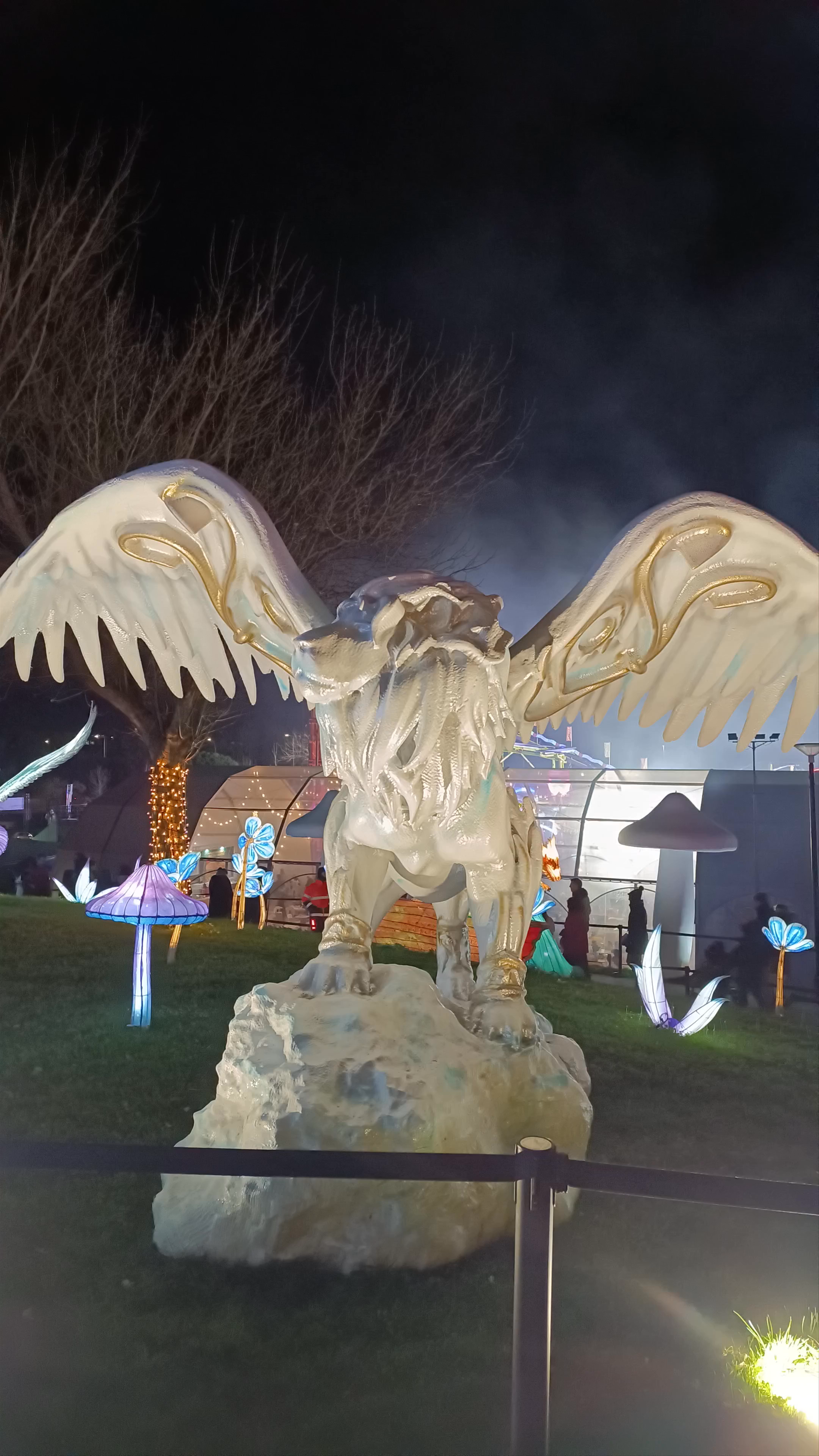 Magical Nighttime at Templete del Parque del Ocio in Torrejón de Ardoz, Spain