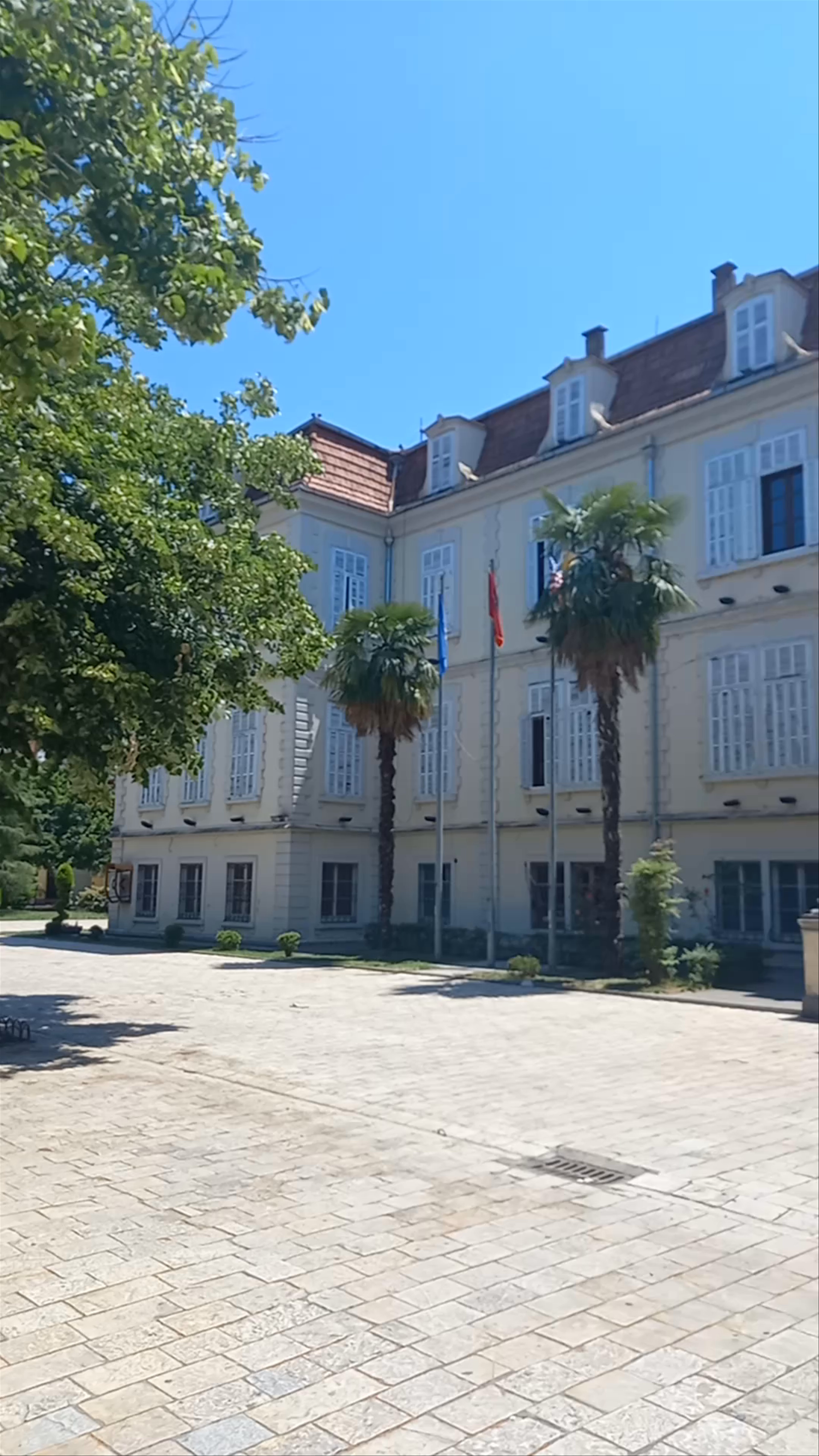 Historic Town Hall and Serene Streets of Shkodër, Albania