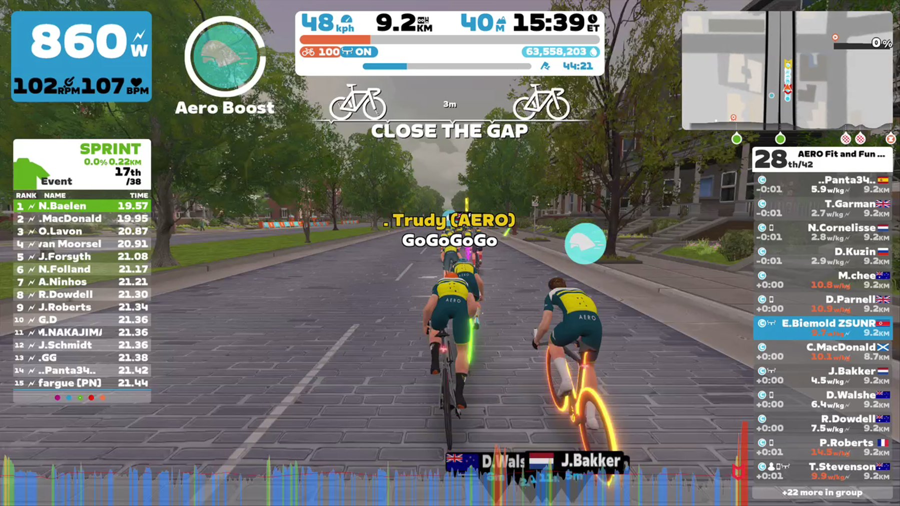 Zwift - Group Ride: AERO Fit and Fun Steady State (C) on The Fan Flats in Richmond
