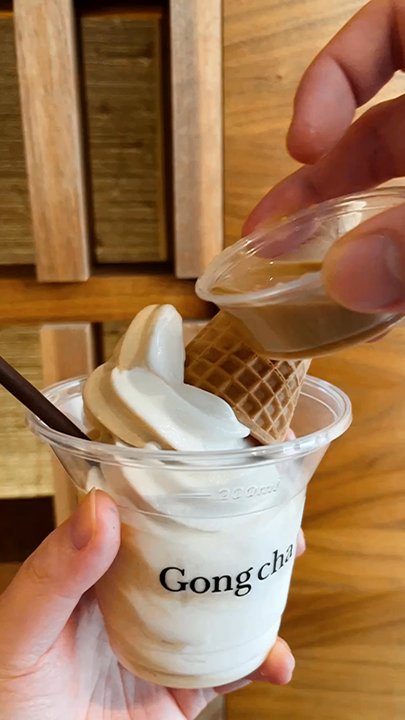Gong Cha Tea - Coconut & Coffee soft serve swirl with Viet Coffee pour on top! - Cafes Near Me - Toronto, Ontario