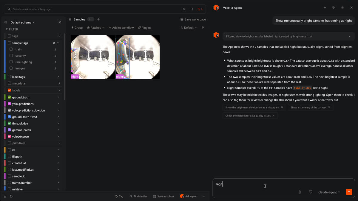 Natural language search for rare lighting scenarios in Voxel51