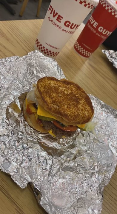 Five Guys - Trying out the new grilled cheese hamburger! 10/10 - Burgers Near Me - Sterling, Virginia