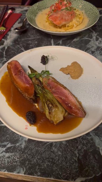 La Fleur Rouge - Tea braised duck and Lobster Bisque Crispy noodle - Diners Near Me - Brooklyn, New York