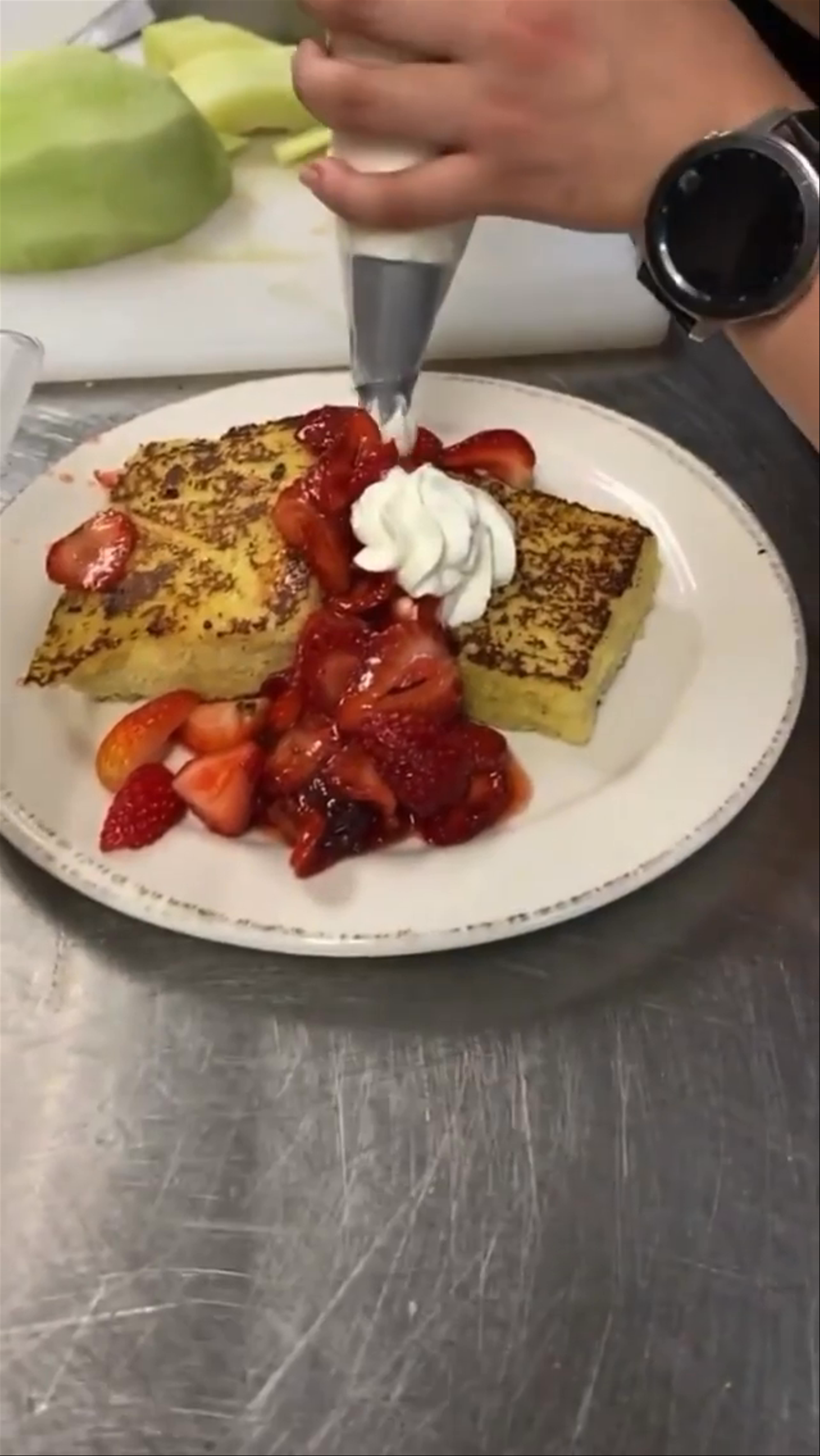 Tres Leches French Toast dish at Socalo in Santa Monica