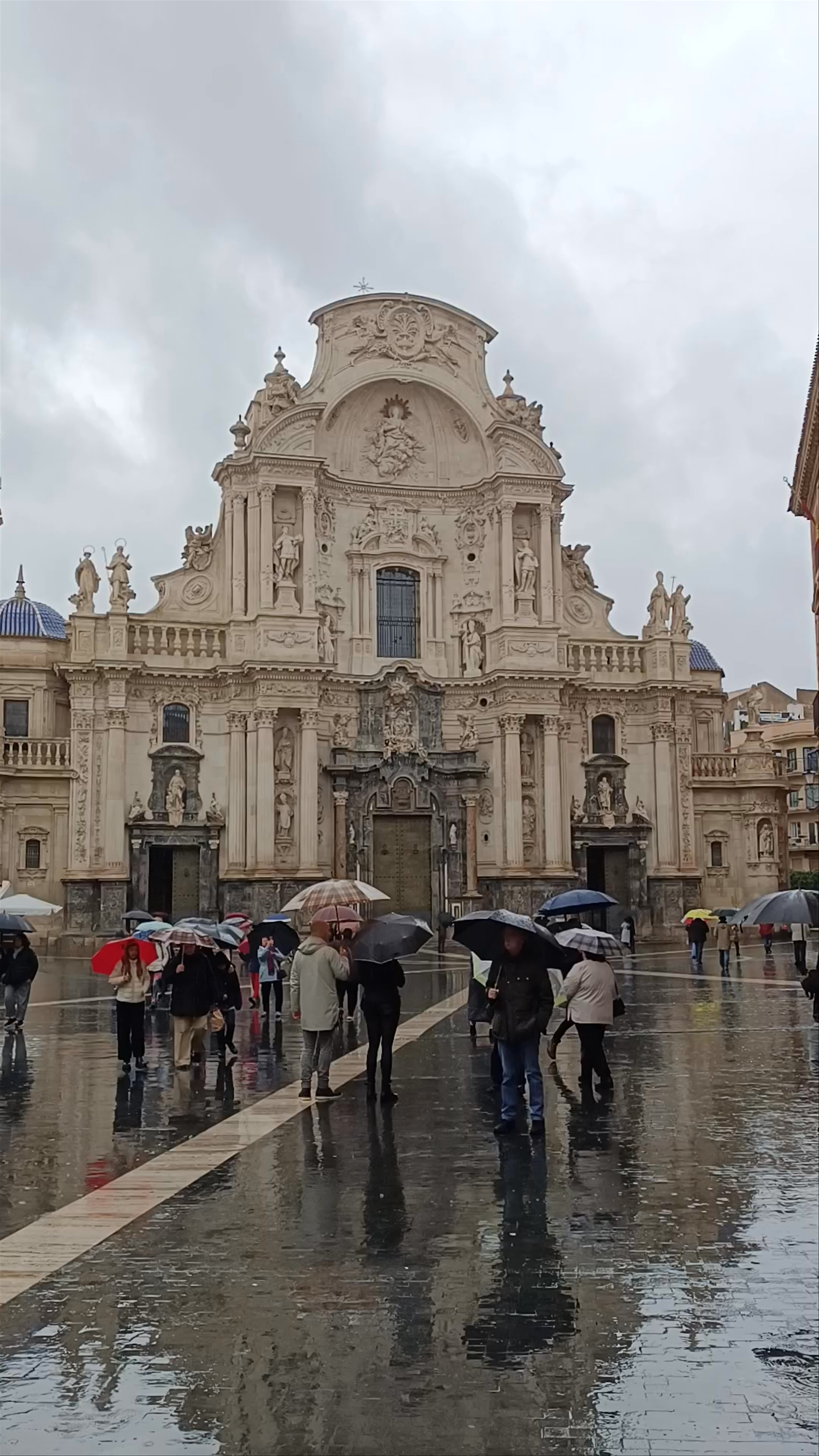 Rainy Day at Catedral de Murcia, Spain — A Majestic Historic Encounter